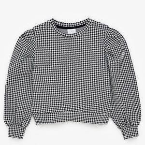 💎4 for $25💎 Girls Zara Houndstooth Puff Sleeve Sweatshirt